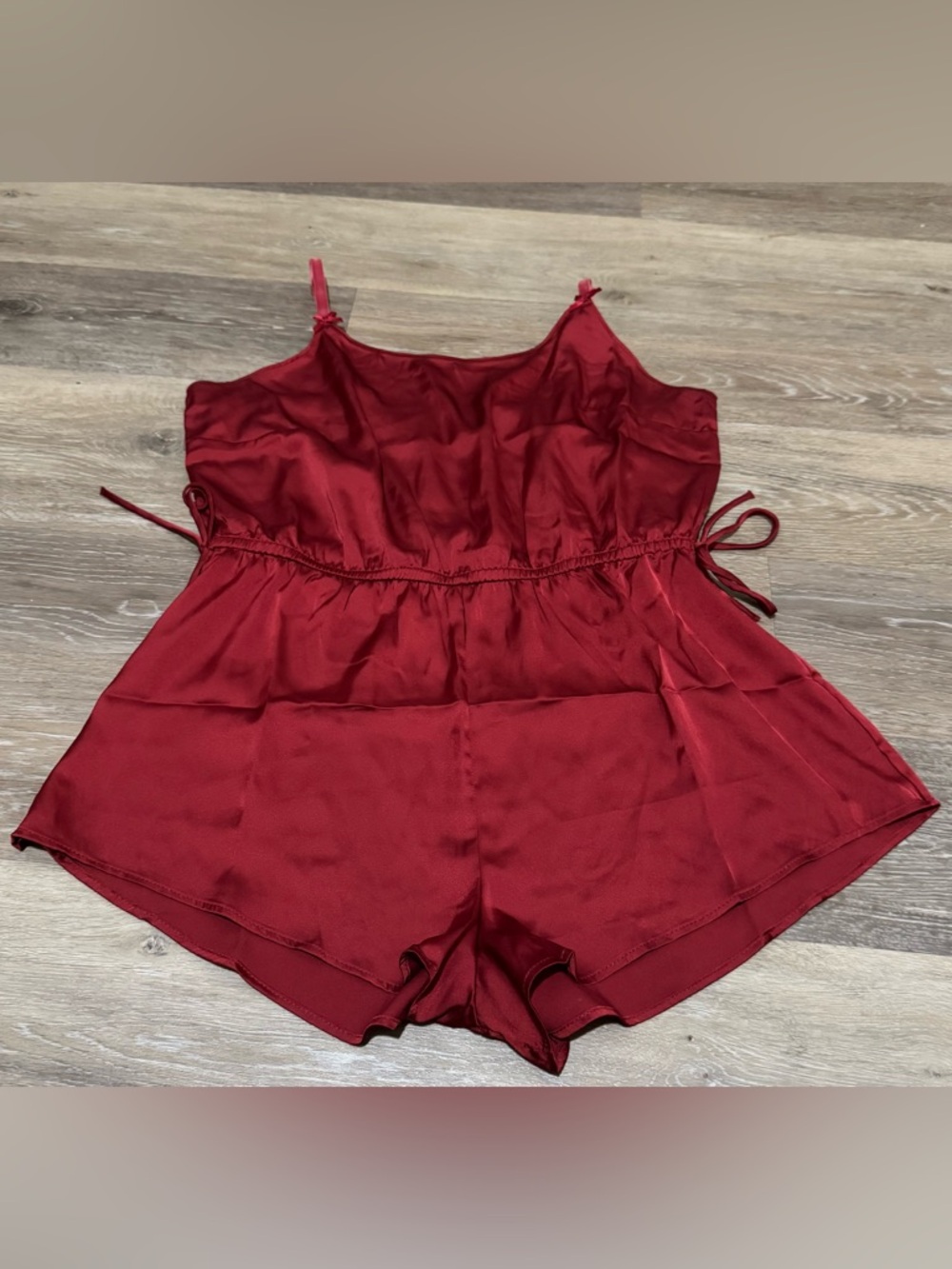 Auden Red Satin Cami Romper